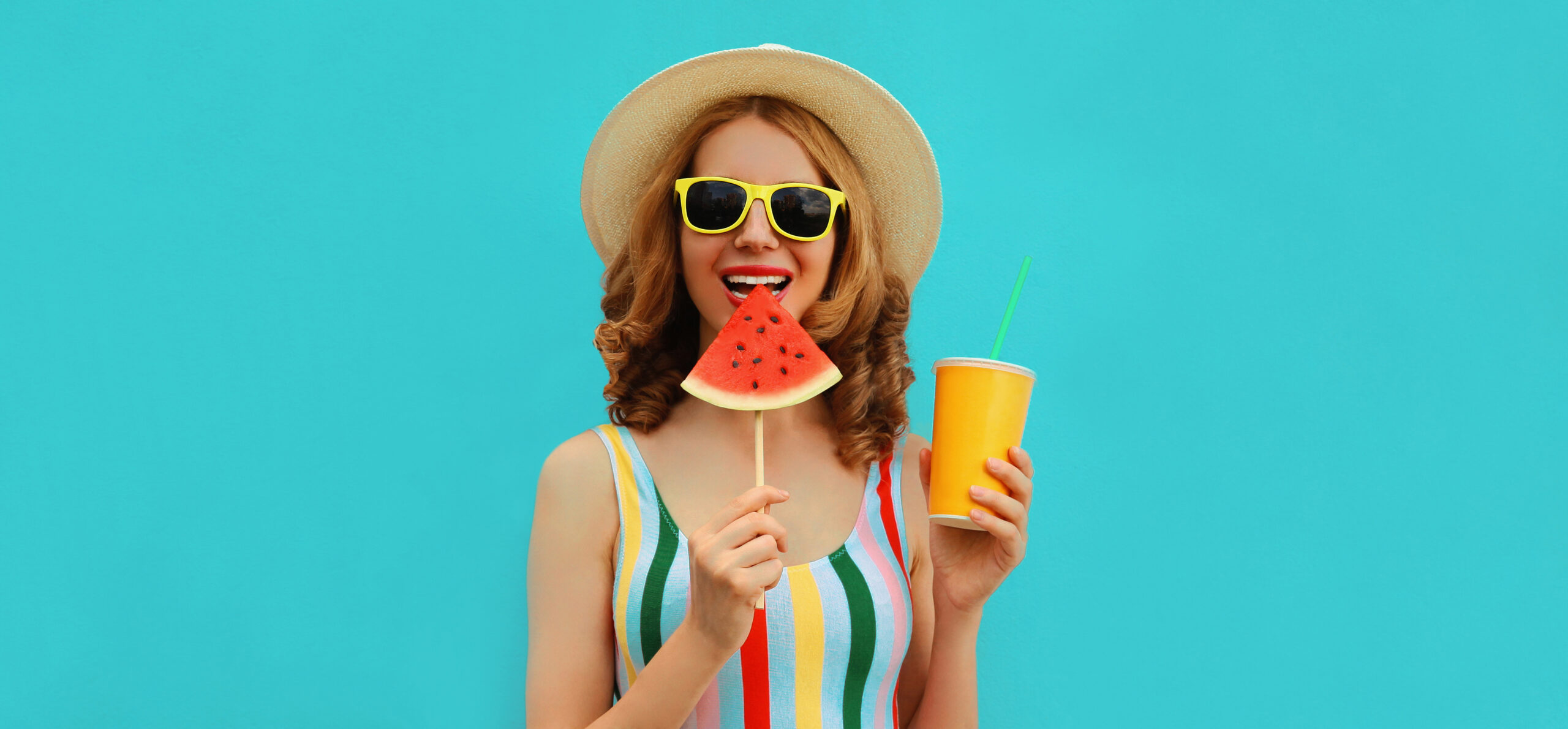 Summer,Portrait,Of,Happy,Smiling,Young,Woman,With,Lollipop,Or